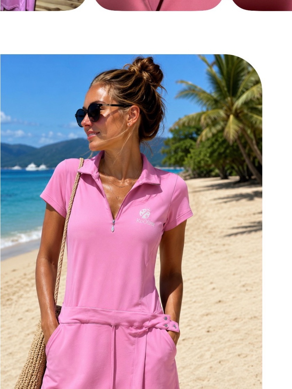 adidas Pink Polo One-Piece Swim Dress